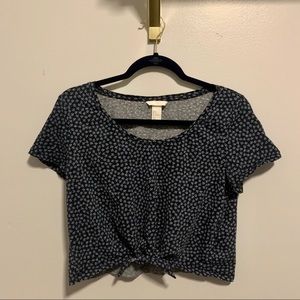 Navy Floral Cropped Tee from H&M